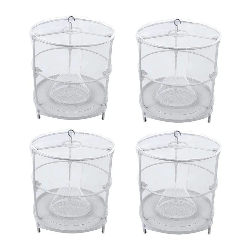 

HOT SALE 4 Pack Reusable Ranch Fly Traps Outdoor With Fly Bait, Hanging Stable Fly Killer Cage Outdoor Fly Trap, Fly Catcher Bag