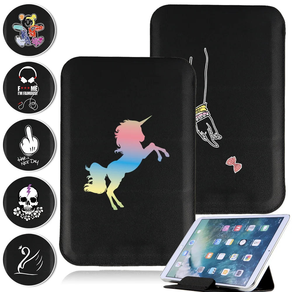 Custodia Magnetica Per Tablet Universale 7 8 10 Pollici Apple Huawei Acer Samsung Borsa Per Tablet Custodia Pieghevole In Pelle Con Stampa Semplice