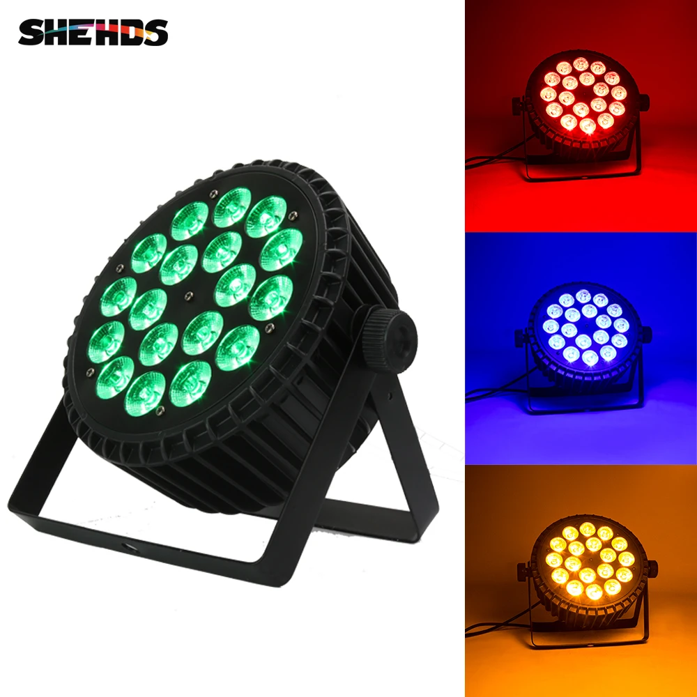 

Hot Sell Aluminum Alloy LED Flat Par 18x18W Lights RGBW 6IN1 LED Lighting DMX512 Disco Lights Professional Stage DJ Equipment