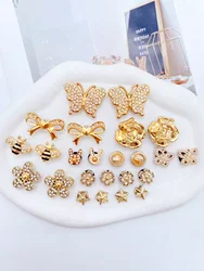 24 - Piece Gold Fashion Accessory Set: Butterfly, Bow, Flower, Bee, Star & Rabbit Head Designs (Jsxx - 24)