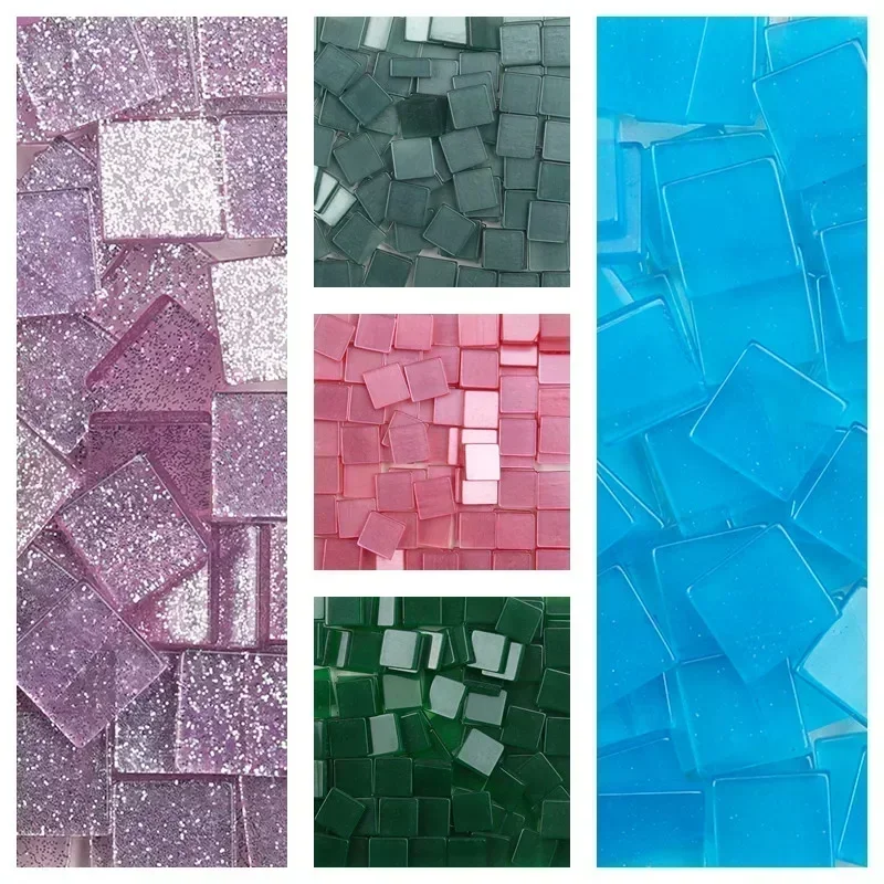 Acrylic Mosaics 100pcs 1cm Square Resin Mosaic Tiles 0.2cm Thickness DIY Crafts Materials
