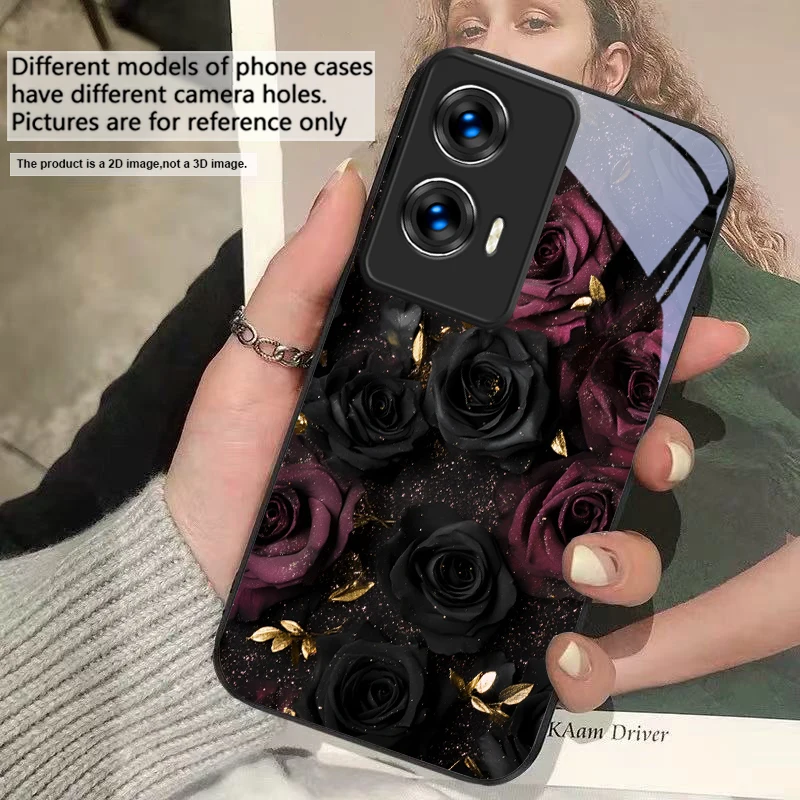 Wine Red Floral Petals Glass Phone Case
