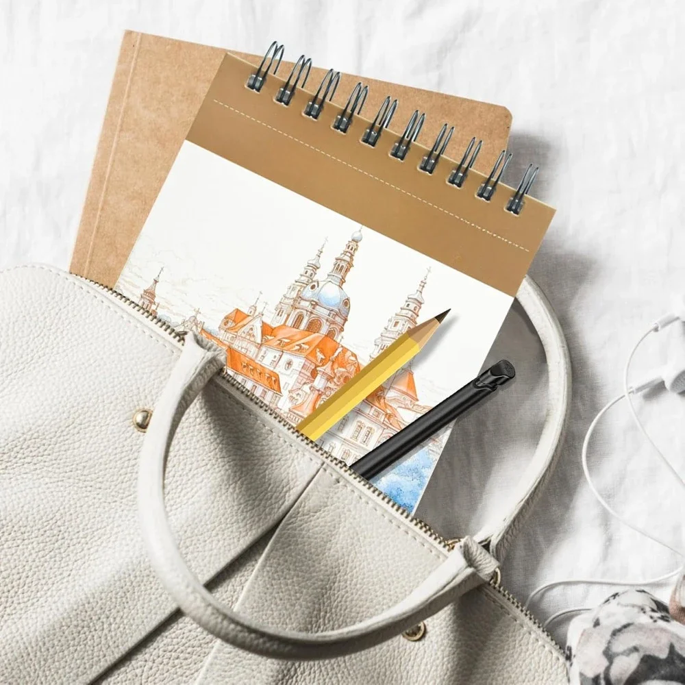 5.5" x 8.5" Sketchbook, Top Spiral Bound Sketchbook, 100 sheets of 68lb/100gsm drawing paper each, 2 packs 6