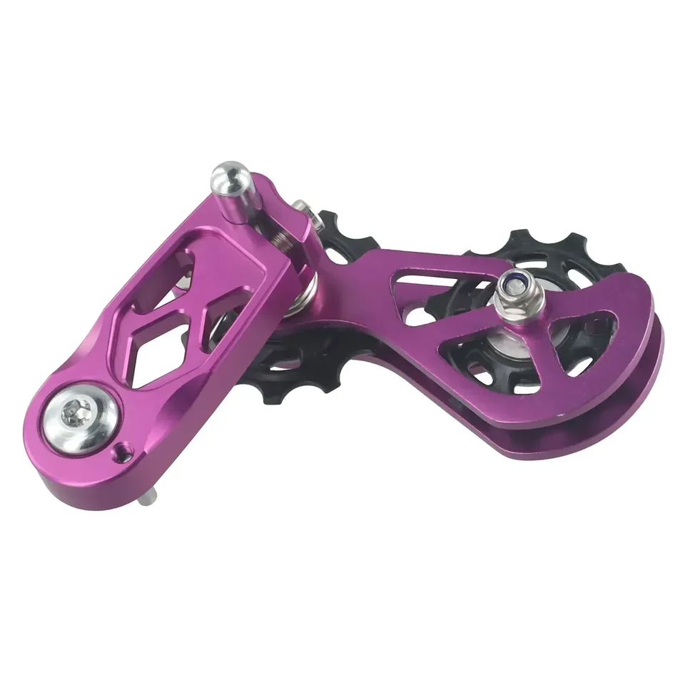 Tendeur De Chaîne Vélo Single Speed – Guide Chaîne Réglable En Alliage D’Aluminium Pour 8-12 Vitesses (Rouge)