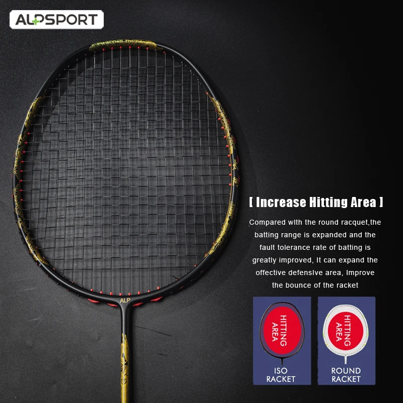 ALP TAJ 4U Badminton Racket Ultralight for Attack Carbon Fiber Racket String and Bag