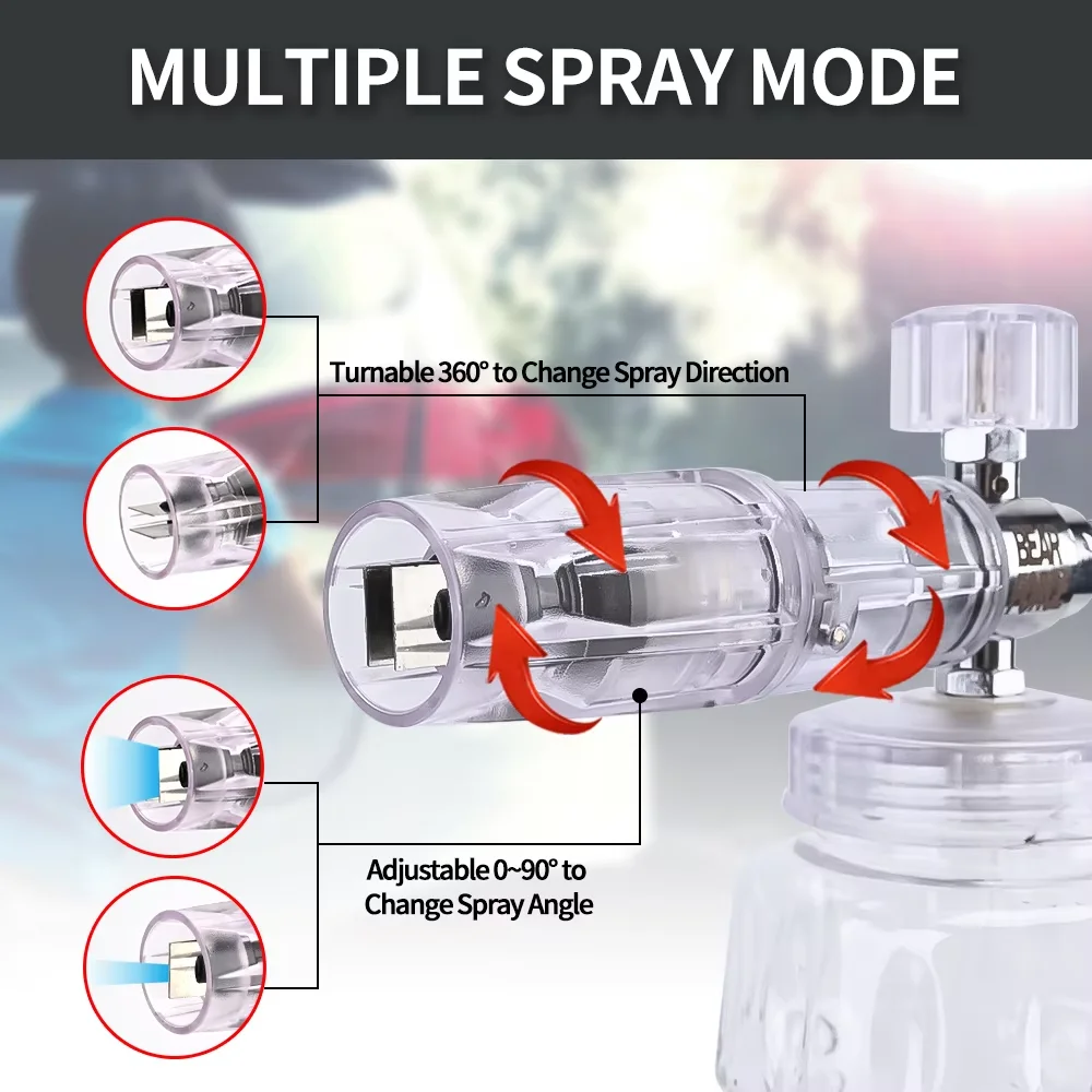 포틀랜드 허스키 라이오비 그린워크용 1/4인치 퀵 커넥터가 있는 압력 세척기 알루미늄 폼 캐논 폼 제너레이터 스노우 폼 랜스