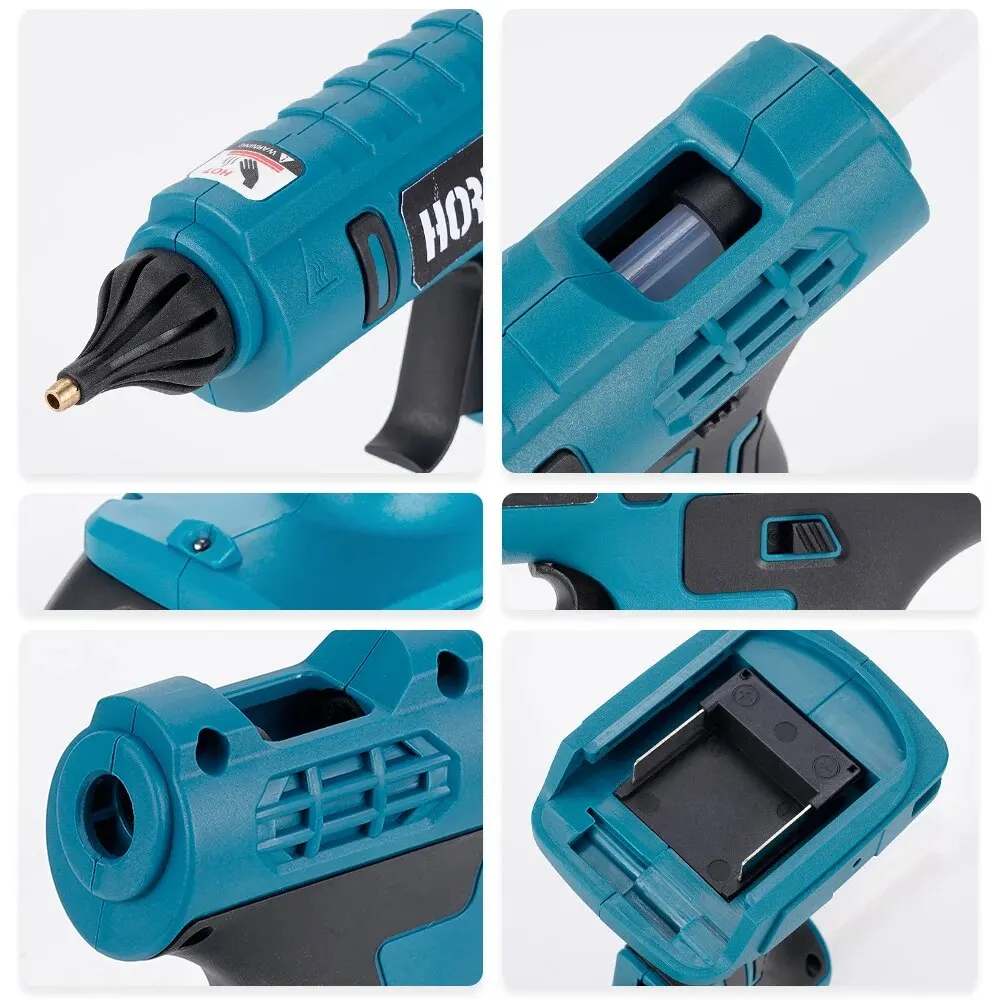 100W Cordless Electric Hot Melt Glue Gun for Makita 18V Battery 11mm Glue Stick Hot Melt Welding Hot Air Gun for Home Crafts DIY 6