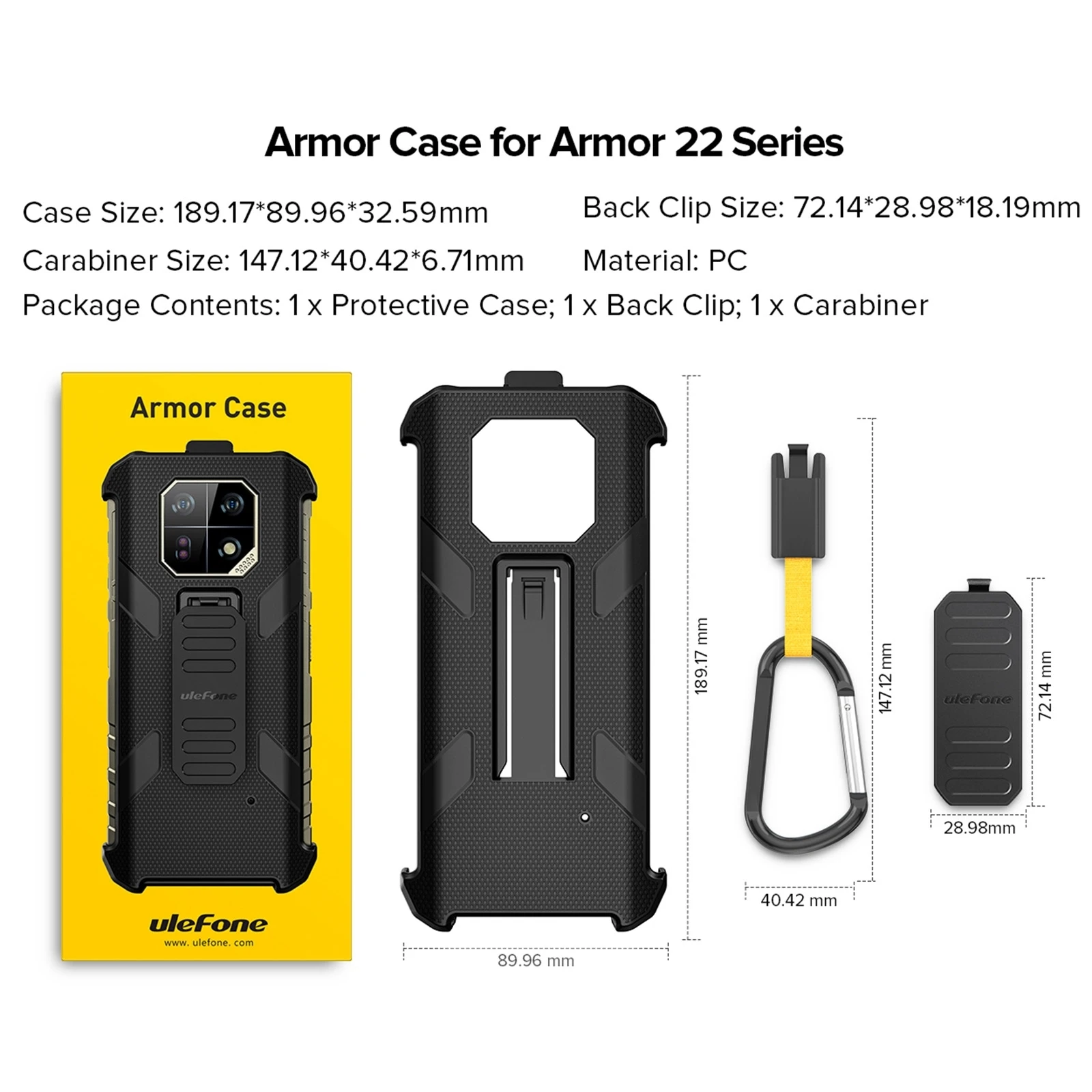 Ulefone Armor 22 Phone Case Ulefone Back Clip Phone Case with Carabiner For Ulefone Armor 22