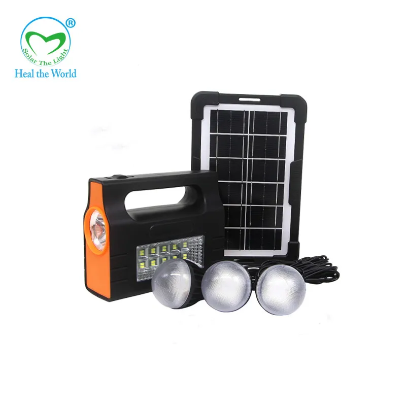 New Solar Flood Light Outdoor Emergency Lighting Flashlight Mobile Phone Charging Function With 3 Bulbs phone live streaming lighting kit