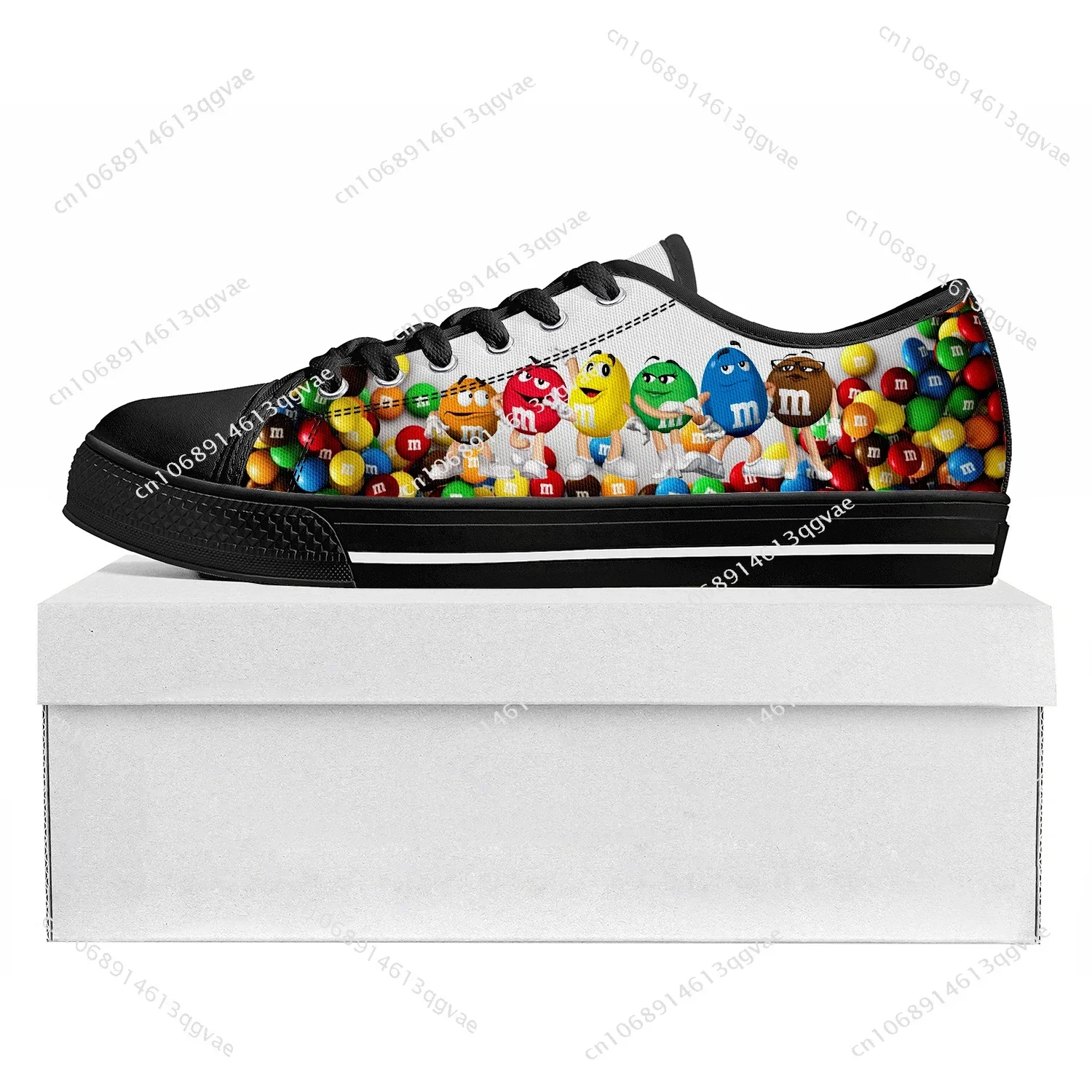 M Chocolate Cartoon Low Top High Quality Sneakers Mens Womens Teenager Pop Canvas Sneaker Prode Casual Couple Shoes Custom Shoe
