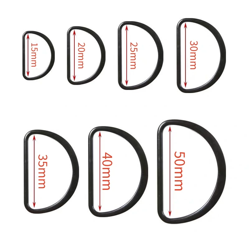 10Pcs/lot 15-50mm D Ring Buckle Connection Alloy Metal Buckles Half Loop for Handbag Strap DIY Crafts Shoes Bag Belt