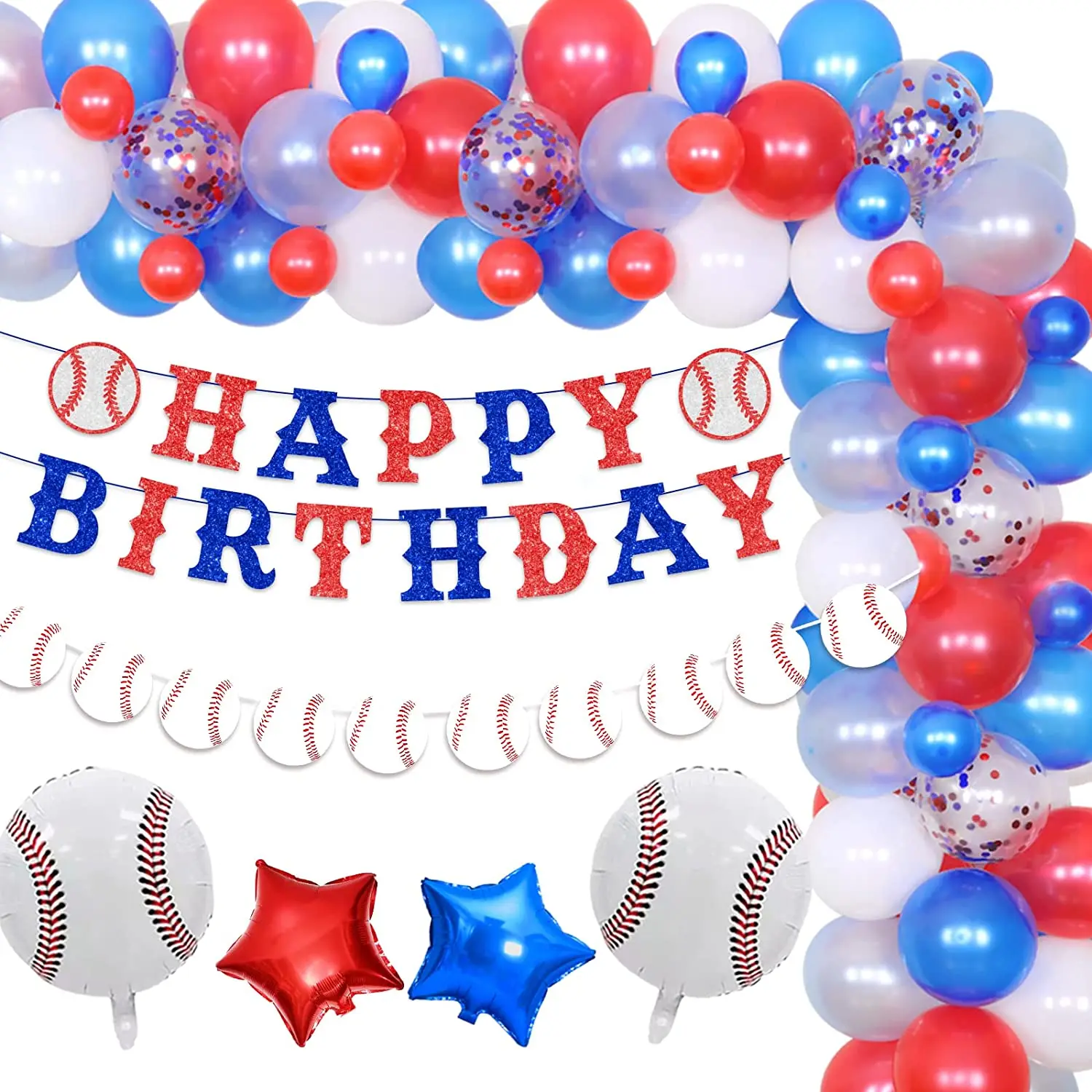 

Baseball Birthday Party Decorations Happy Birthday Banner Baseball Garland for Boys Baseball Sports Themed Bday Party Supplies