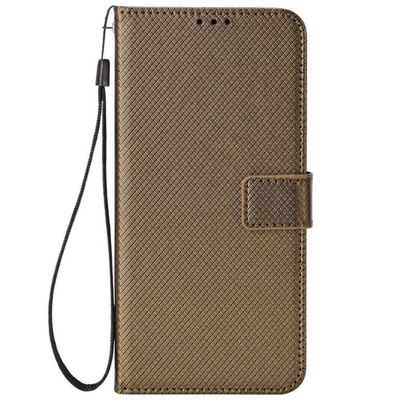 Diamond Pattern Luxury Wallet Leather Strap with Magnetic Case