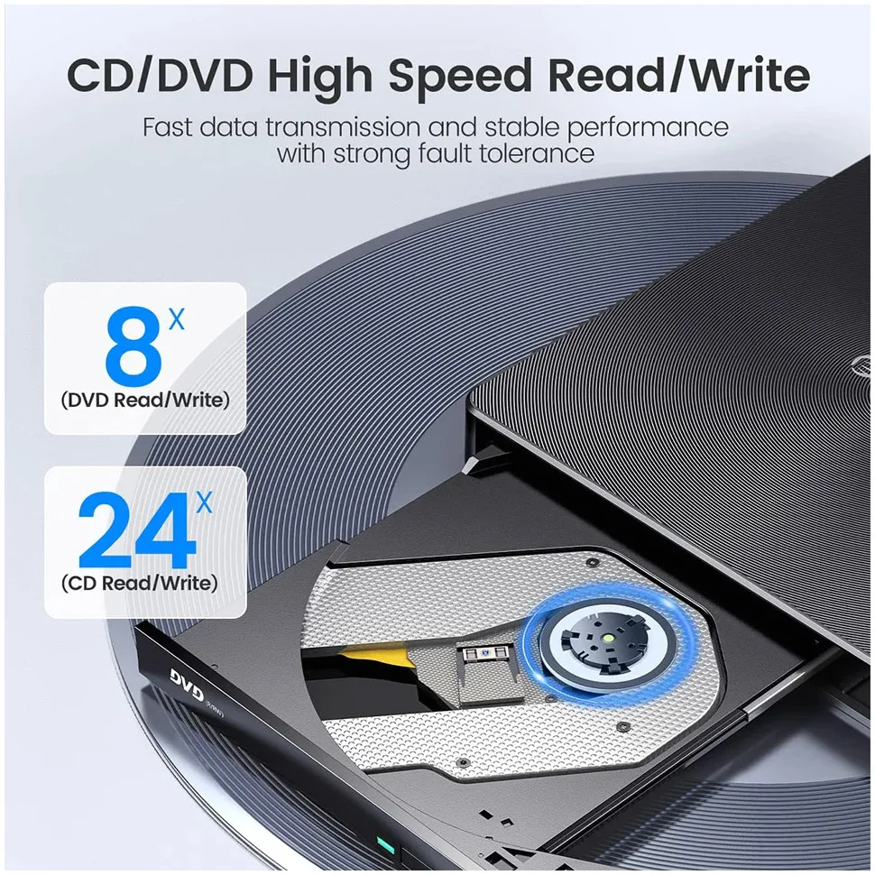 External Disk Recorder Reader Burner for 5" CD R/RW ROM DVD RAM DL BD Player Recorder Optical Drive Enclosure Disco Case