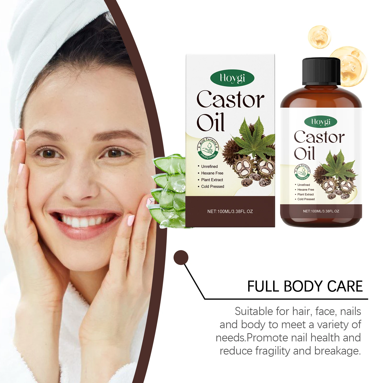 Organic Castor Oil Hair Serum for Deep Nourishment & Repair