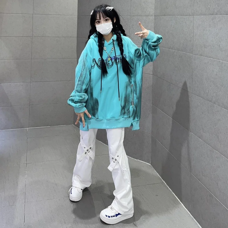 오리지널 디자인 패션 브랜드 넥타이 염색 후드 가디건 스웨터, 남녀 양털 지퍼 플리스 셔츠