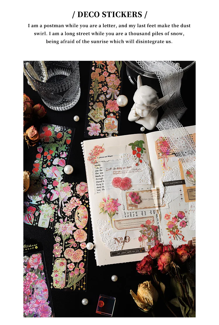 3 pcs Bronzing Flowers Stickers aesthetic 2 S8b4c41b8977b4fc8ae6d20000f997e32W