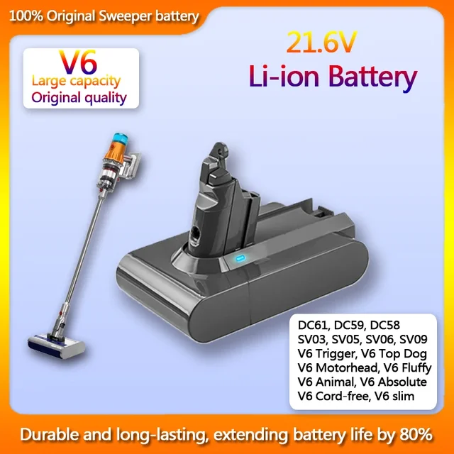 Wholesale Custom Original 21.6V Dyson V6 lithiumion battery DC58 DC59