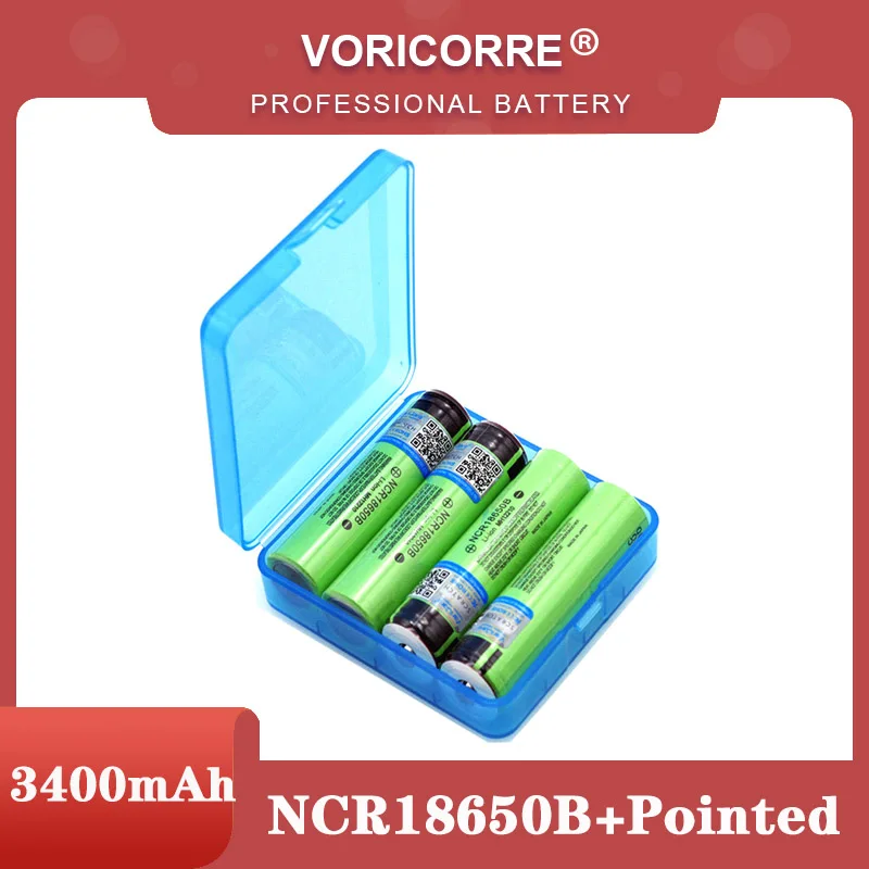 Nuova Batteria Ricaricabile Al Litio Originale 18650 3.7 V 3400 Mah Ncr18650B Con Batterie A Punta (Senza Pcb) + Scatola