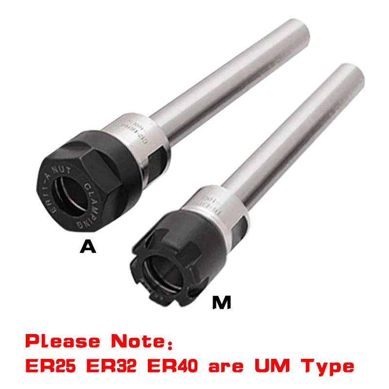 ER8 ER11 ER16 ER20 ER25 ER32 ER40 C8 C10 C12 C16 C20 C25 C32 C40 100L 150L A M UM Type Collet Holder Lengthen Tool Carrier 1PC