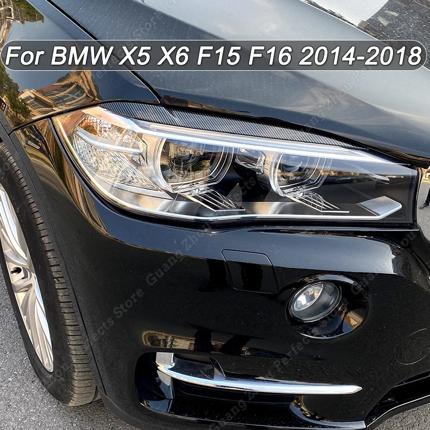 Für bmw x5 x6 f15 f16 f85 f86 Carbon Look Scheinwerfer Augenlid Augenbrauen  abdeckung dekorative Aufkleber Body Kits - AliExpress