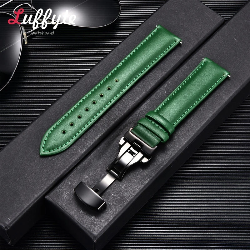 Luxury Leather Watch Band - Premium 20mm/22mm Strap Replacement
