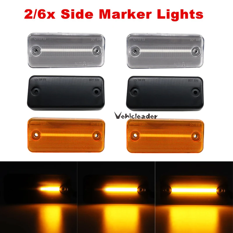 2/6pcs Dynamic Led Side Marker Lights Flowing Turn Signal Light For