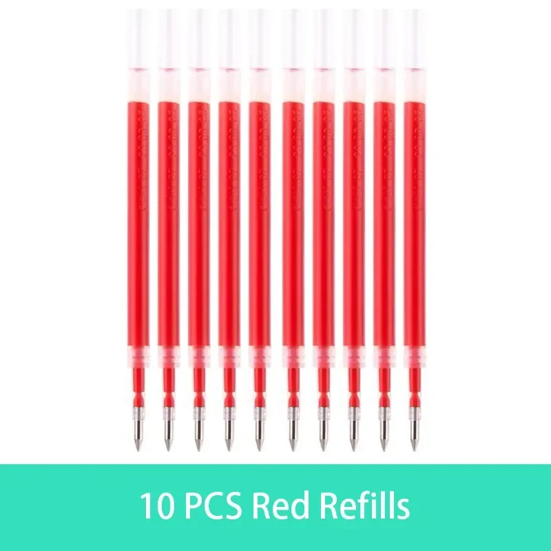 Retractable Gel Pen Set with Replaceable Refills - Large Capacity Ink in Black, Red, and Blue