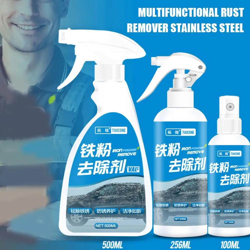 

Car Rust Remover Spray Iron Powder Remover Energy Saving Cleaning Liquid Agent Convenient Efficient Time Saving Stain Remover