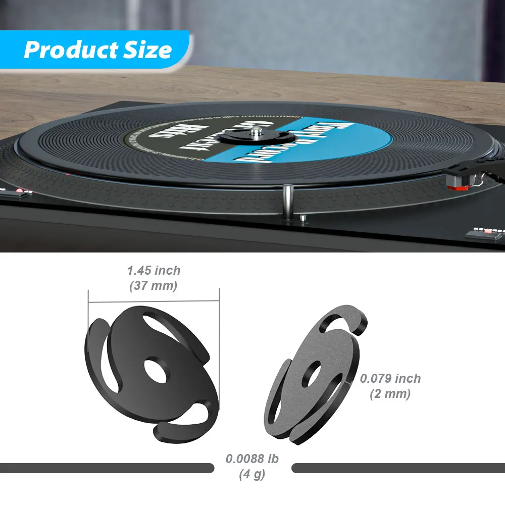 Hot Sale 45 RPM Turntable Adapter Aluminum 7 Inch EP Record Turntable Phonograph Vinyl Technics Center Adapter