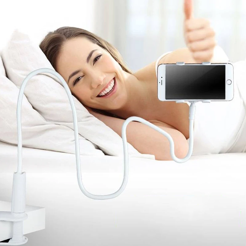 Portable Mobile Phone Holder Stand 360 Clip Flexible Home Bed