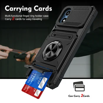Case for Moto G Play Stylus Pure Edge 50Pro Fusion Uitra Magnetic Rotated Ring Kickstand Heavy Duty Drop Protection Wallet Cover