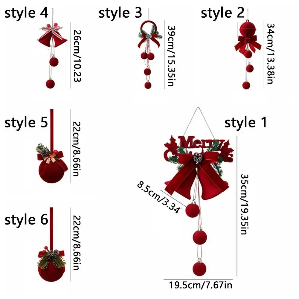 Flocked Christmas Bell Ornament Nordic Style Delicate Christmas Hanging Ornaments Handcrafted Christmas Tree Decoration