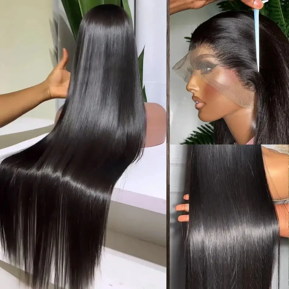 30 40Inch Glueless Wig Human Hair Ready to Wear Bone Straight 13x4 13x6 HD Lace Frontal Human Hair Wigs Brazilian PrePlucked Wig