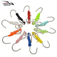 1Pcs 316 Stainless Steel Single Hook With Luminous Rope Underwater Scuba Diving for Cave Diving BCD Accessories 60MMSpring Hook 2