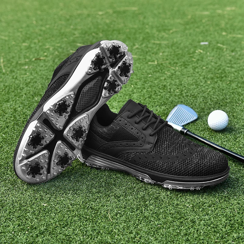 LiXingMing Golf Shoes Men Gray Large Size To 48# Breathable Cleats Golf Sport Shoes Teenager Training Golf Coach Sneakers 5