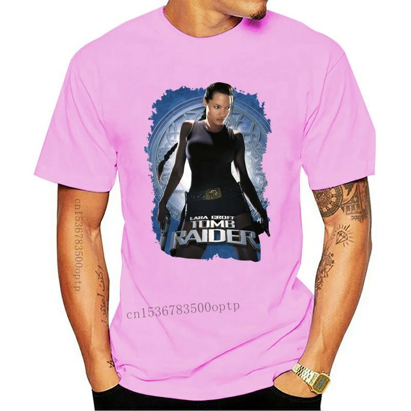 Nuova Maglietta Nera Tomb Raider Lishia Bro Angelina Jolie