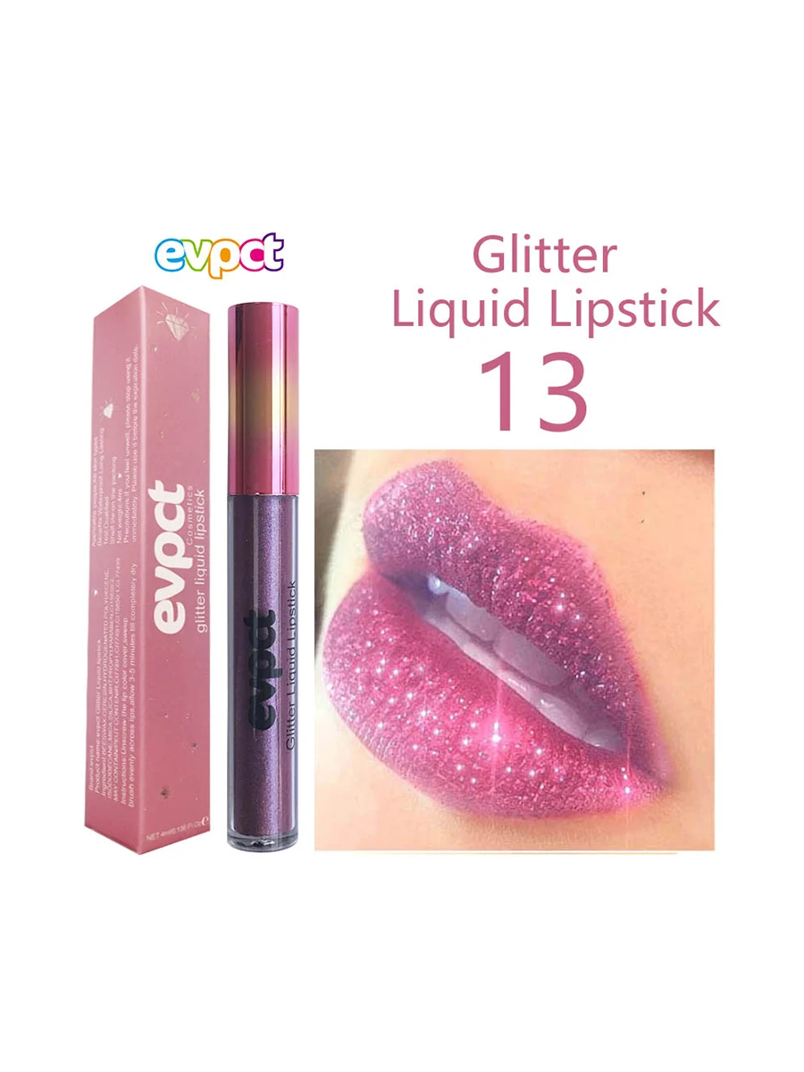 thumbnail image 1 of Waterproof Diamond Shimmer Glitter Lip Gloss 18 Colors Matte Glitter Liquid Lipstick Diamond Pearl Colour Lip Gloss Sexy Make Up, 1 of 5