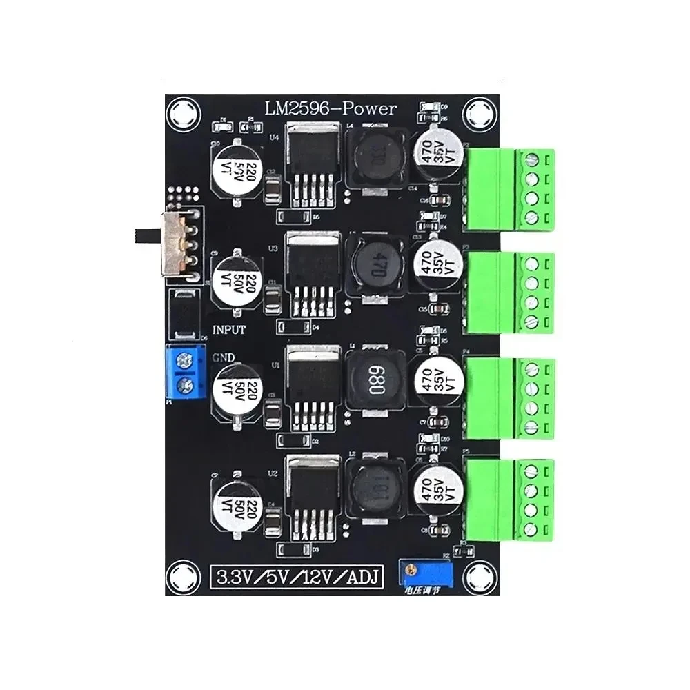 Nuovo Lm2596 Alimentatore Switching Multicanale 3.3V/5V/12V/Adj Modulo Di Alimentazione In Uscita Di Tensione Regolabile