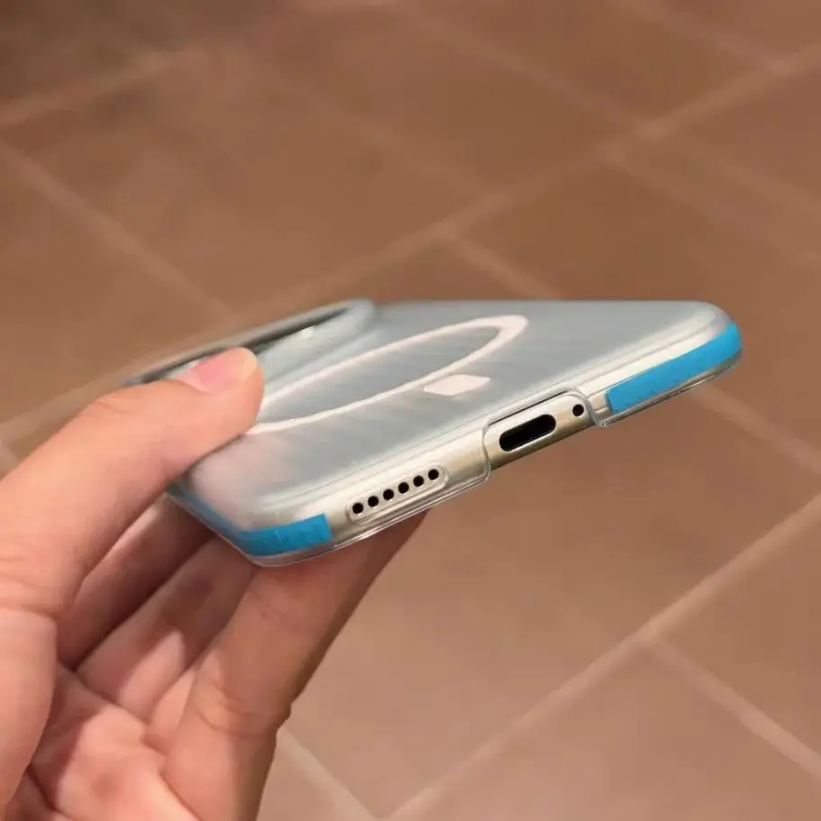 Matte Slim Corrugated Pattern Magnetic Armor Case with Magsafe