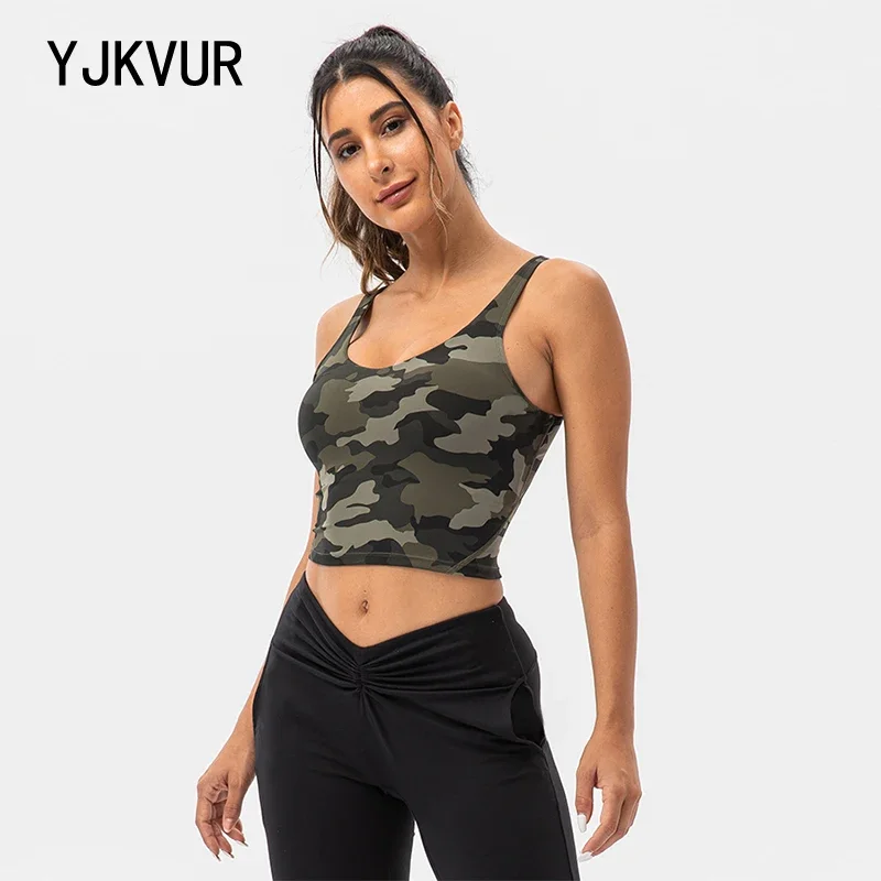 

YJKVUR High Impact Sports Bras Women's Gym Anti-shake Fitness Sports Underwear Yoga Workout Crop Tops For Chest Pad Removable