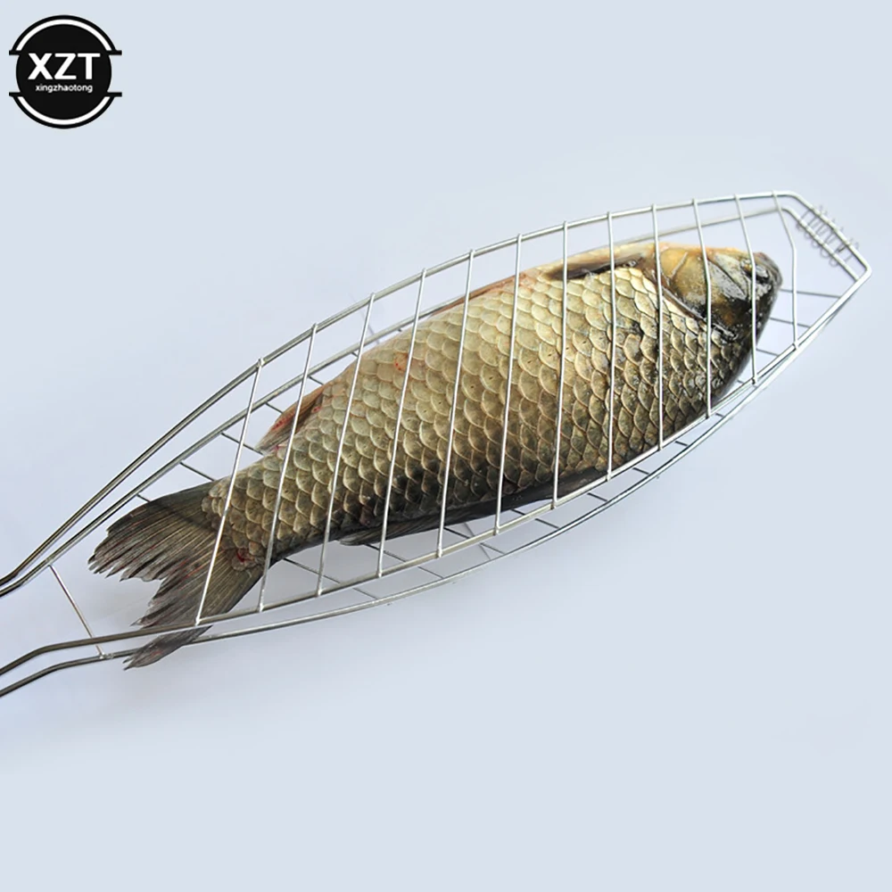 Roasting Fish Grilling Basket Vegetable with Folding Handle DIY Flexible Nonstick Outdoor Barbecue Tool Portable Burger Mesh BBQ