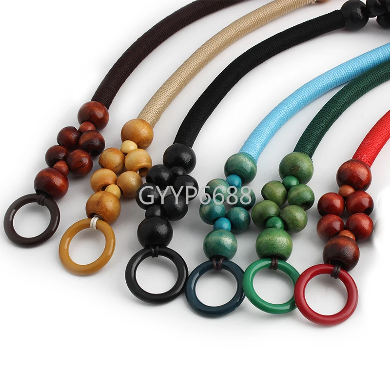 1-5-10Pairs 48CM Wood Plastic Bead Rope Bag Strap Handles For Handbag Shoulder Belt Bags Strap Purse DIY Replacement Accessories