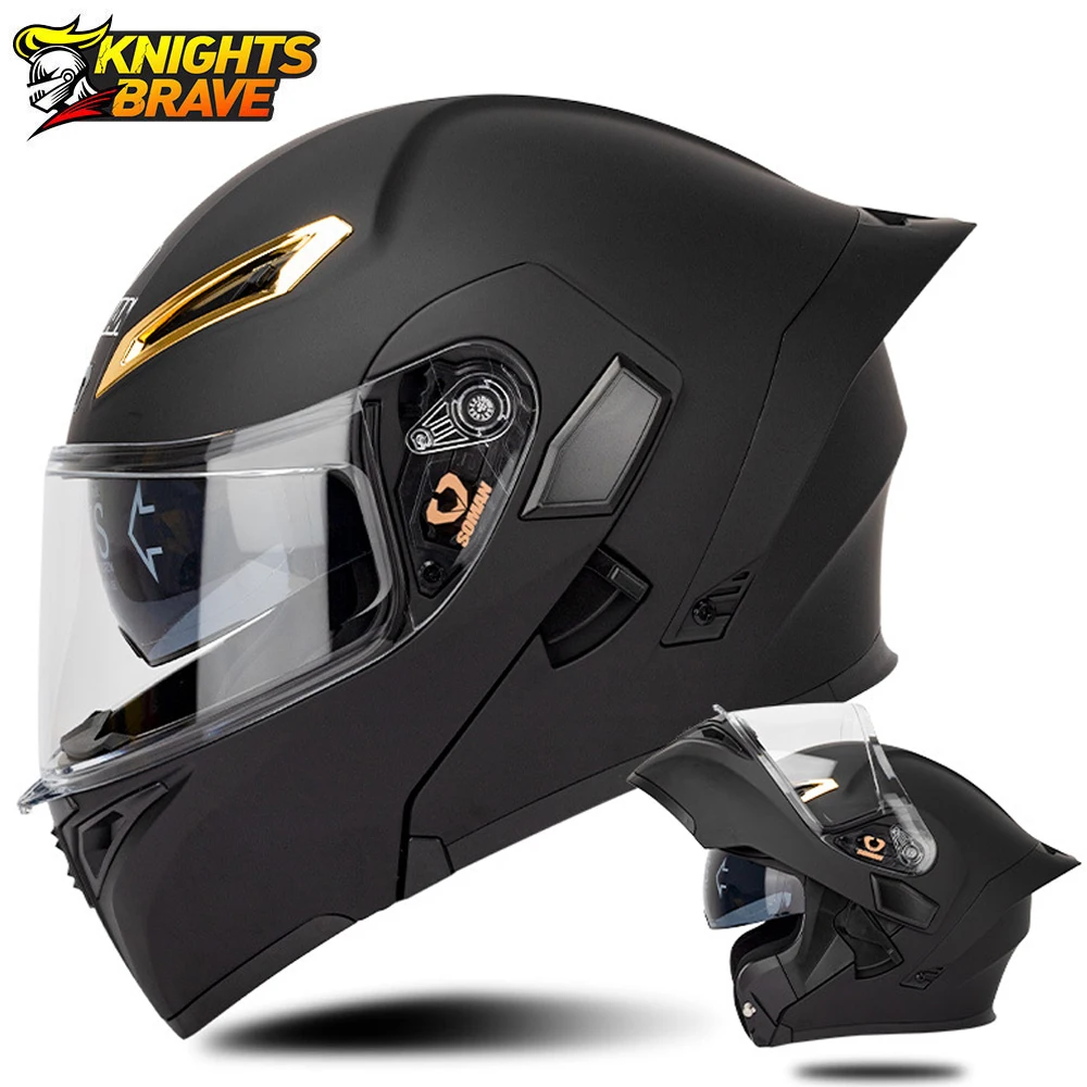 

SOMAN New Casco Moto Flip Up Visor Dual Lens Motorcycle Helmet Men Capacete De Moto Full Face Motorbike Motocross Helmets DOT