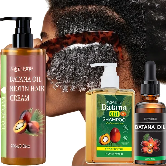 Shampooing et après-shampoing nourrissants à l'huile de Batana biologique pour cheveux abîmés, renforce, prévient la chute des cheveux et contrôle les pellicules 1