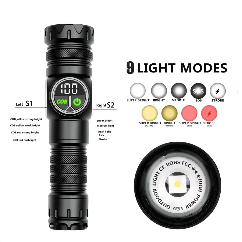 Description Picture 5 of item20000LM White Laser LED Super Bright LED Flashlight Zooming Torch Tactical Flash Light Waterproof Lantern Camping Hand Lamp