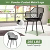 Modern Dining Chairs Set of 4 - Black Arm Chair with 15" High Backrest, Powder-Coated Metal Legs, Anti-slip Foot Pads 4