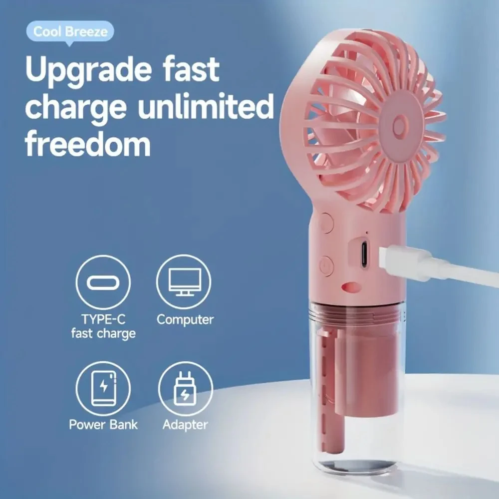 Portable Rechargeable Handheld Spray Fan USB Fast Charging Mini Steam a Cooling Artifact for Both Travel and Outdoor Scenes