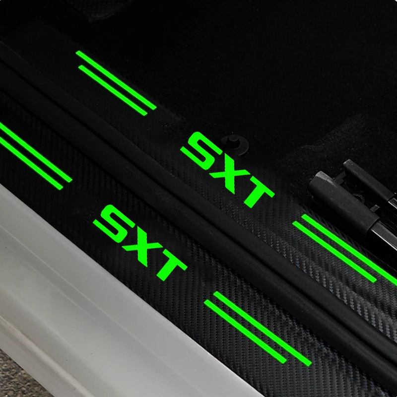 Luminoso Car Door Soglia Davanzale Piastra Protettiva Posteriore Tronco Paraurti Adesivo Per Dodge Sxt Logo Caravan Caliber Ram Accessori