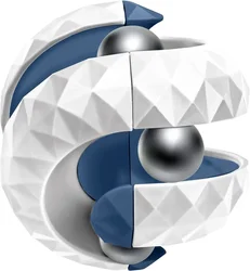 Decompression Orbit Ball Cube Anti-Stress Sensory Toy for Kids - Spinner Gift for Focus Training (WHITE)